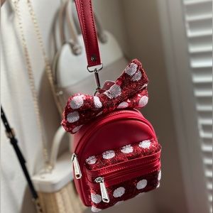 NWT Disney Parks Minnie Mouse Loungefly Wristlet Backpack